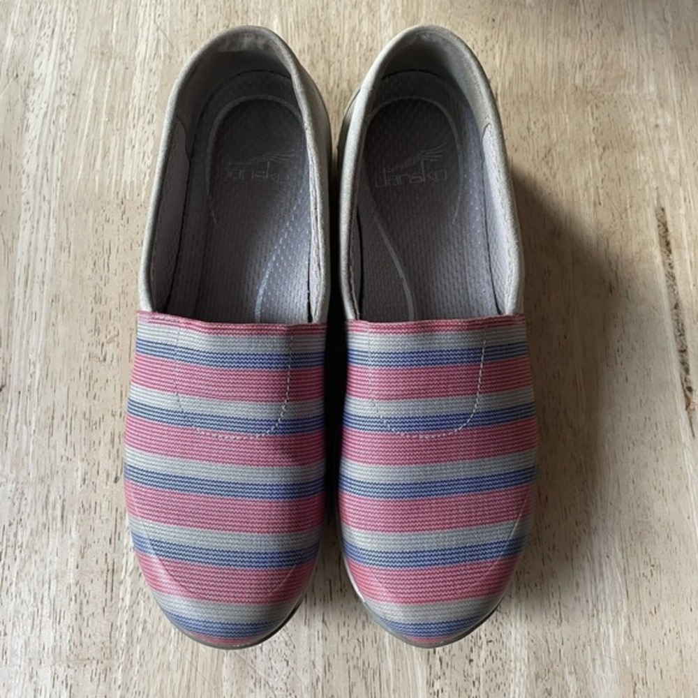 Dansko Pink Blue Harriet Women EU 37 US 6.5-7 Grey‎ Suede, Removable Insoles GUC